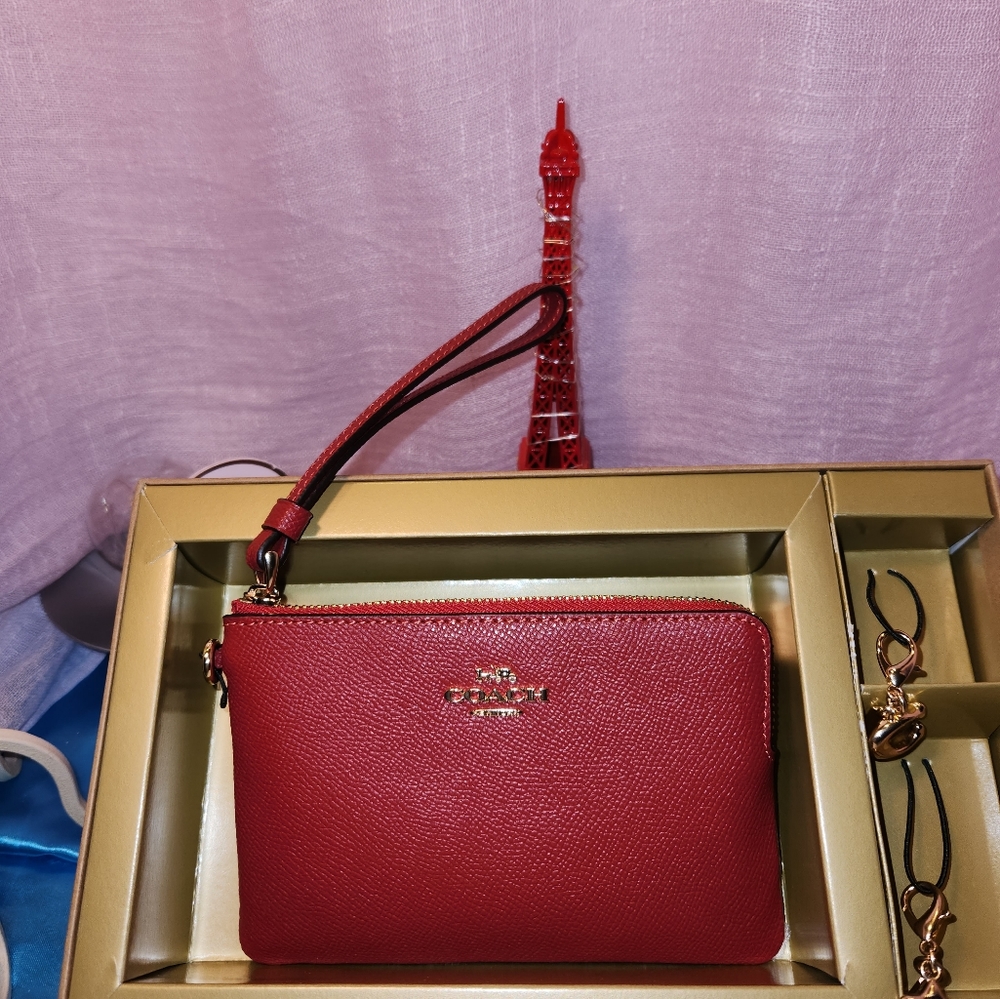 COACH Red Wrislet With Two Charms  NWT - Picture 3 of 9